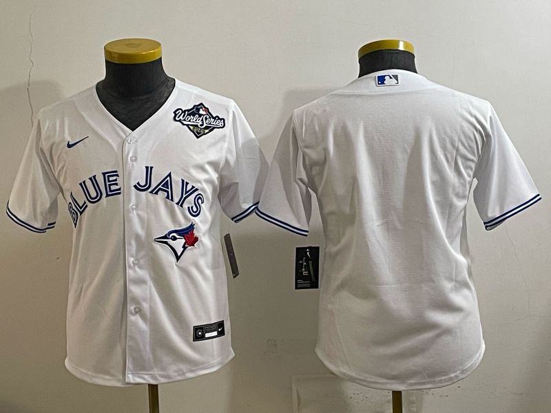 Youth 2025 Toronto Blue Jays Blank White Game Nike MLB Jersey style 015